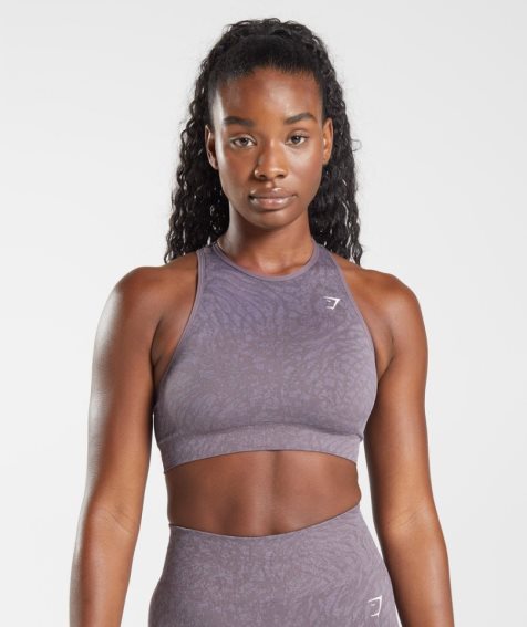 Women's Gymshark Adapt Animal Seamless Sports Bra Purple | CA 035671